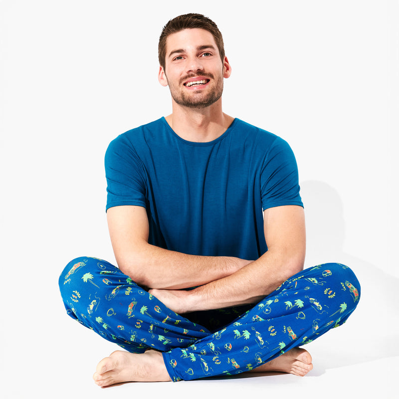 Monaco Blue Bamboo Men's Pajama Set