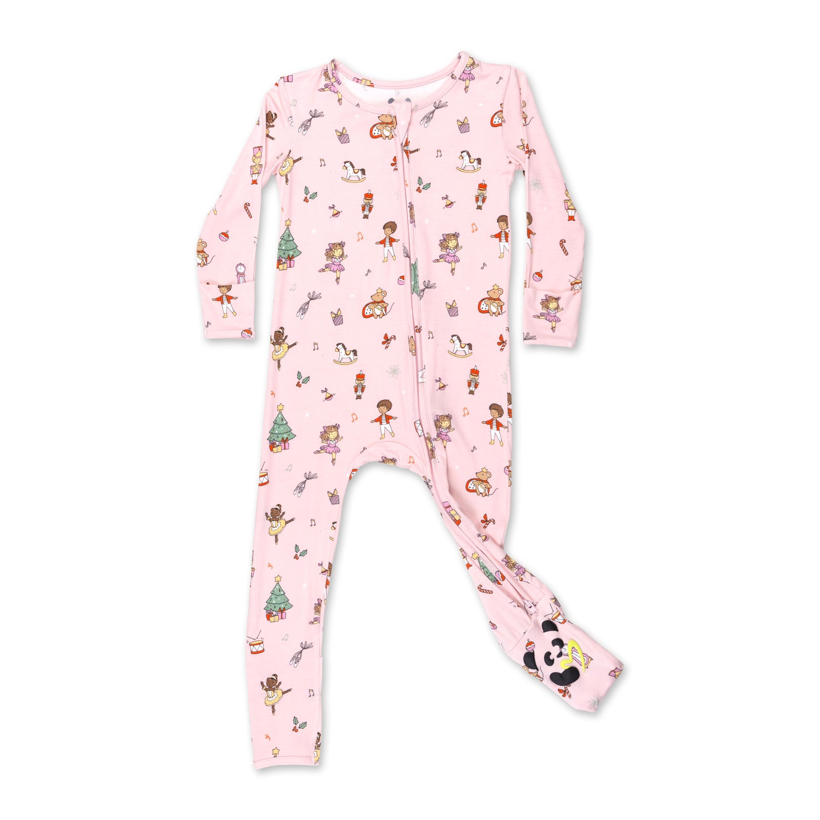 Nutcracker Pink Bamboo Convertible Footie