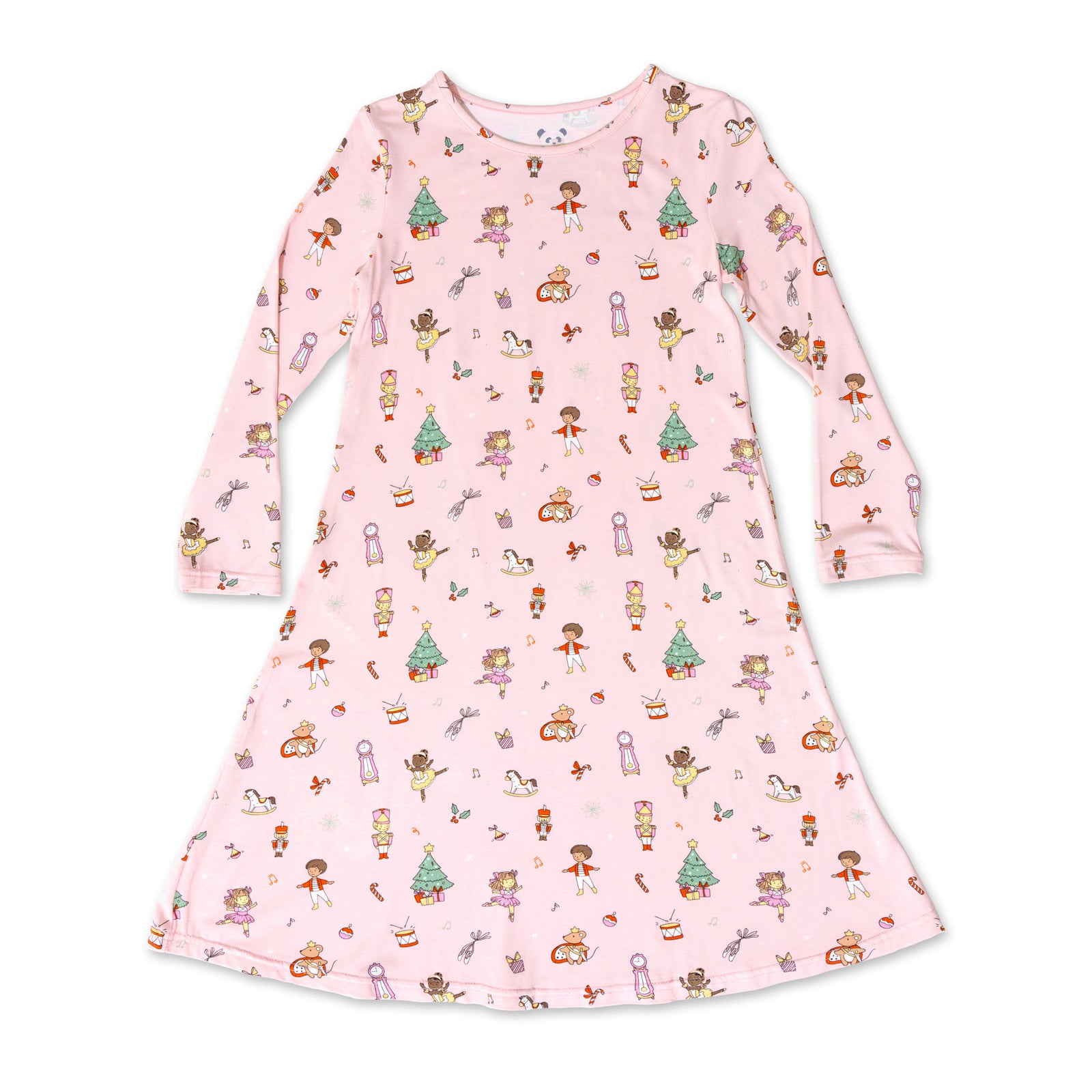 Nutcracker Pink Bamboo Girls' Long Sleeve Dress