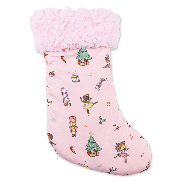 Nutcracker Pink Bamboo Sherpa Christmas Stocking