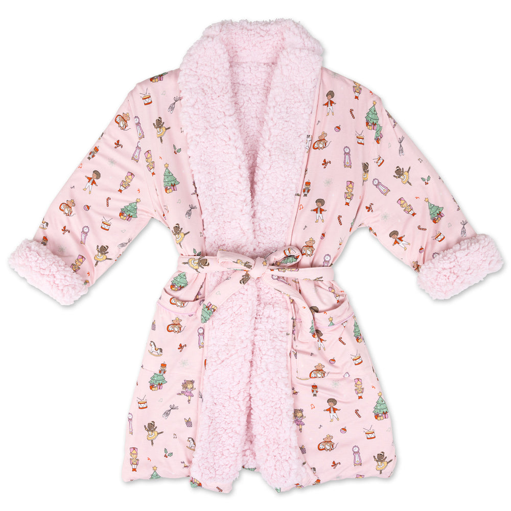 Nutcracker Pink Bamboo Kids' Bamboo Sherpa Robe