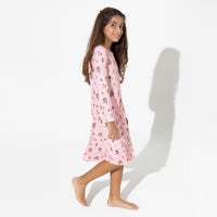 Nutcracker Pink Bamboo Girls' Long Sleeve Dress