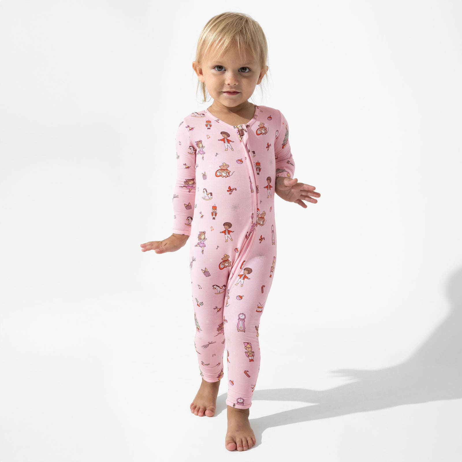 Nutcracker Pink Bamboo Convertible Footie