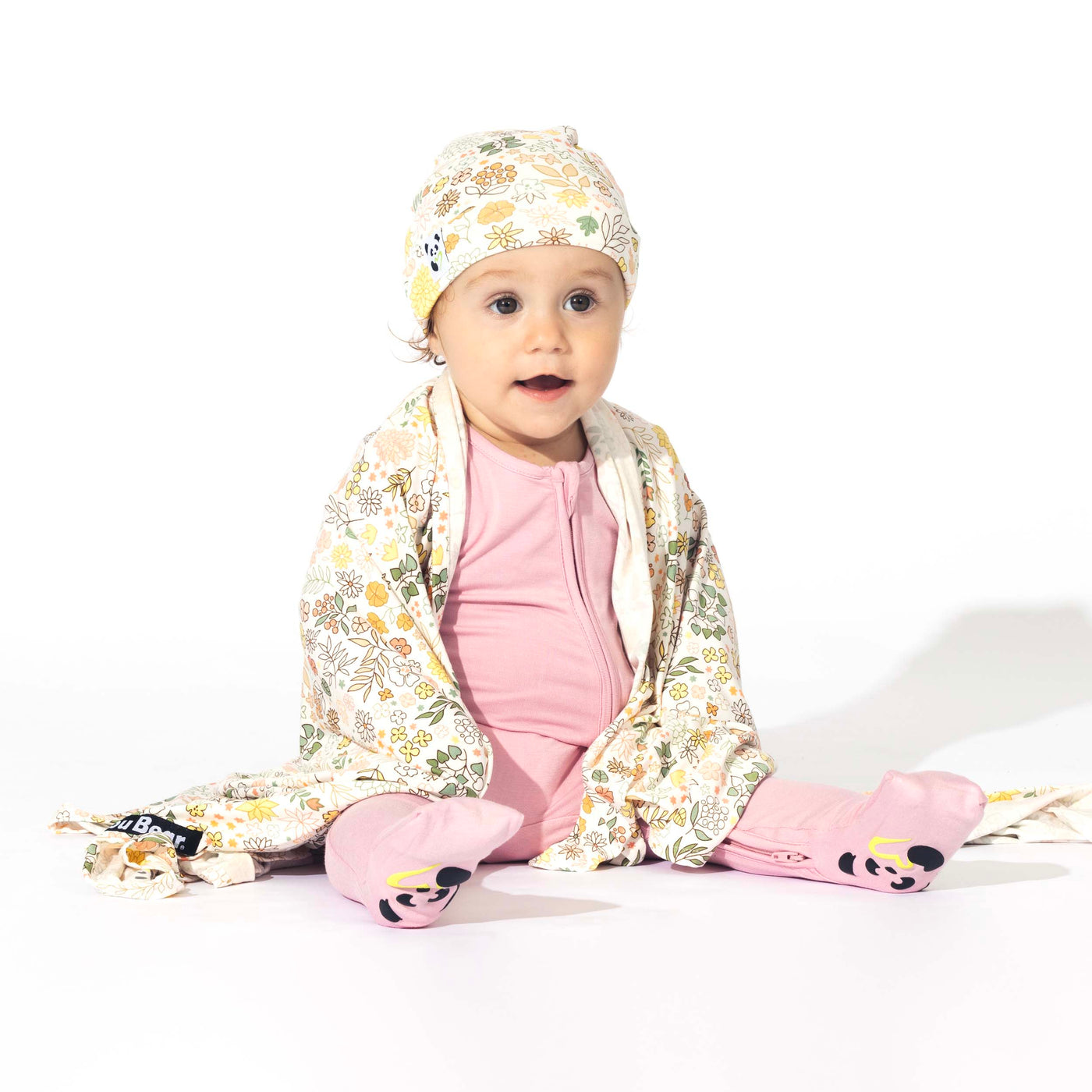 Fall Floral Bamboo Swaddle & Beanie Set