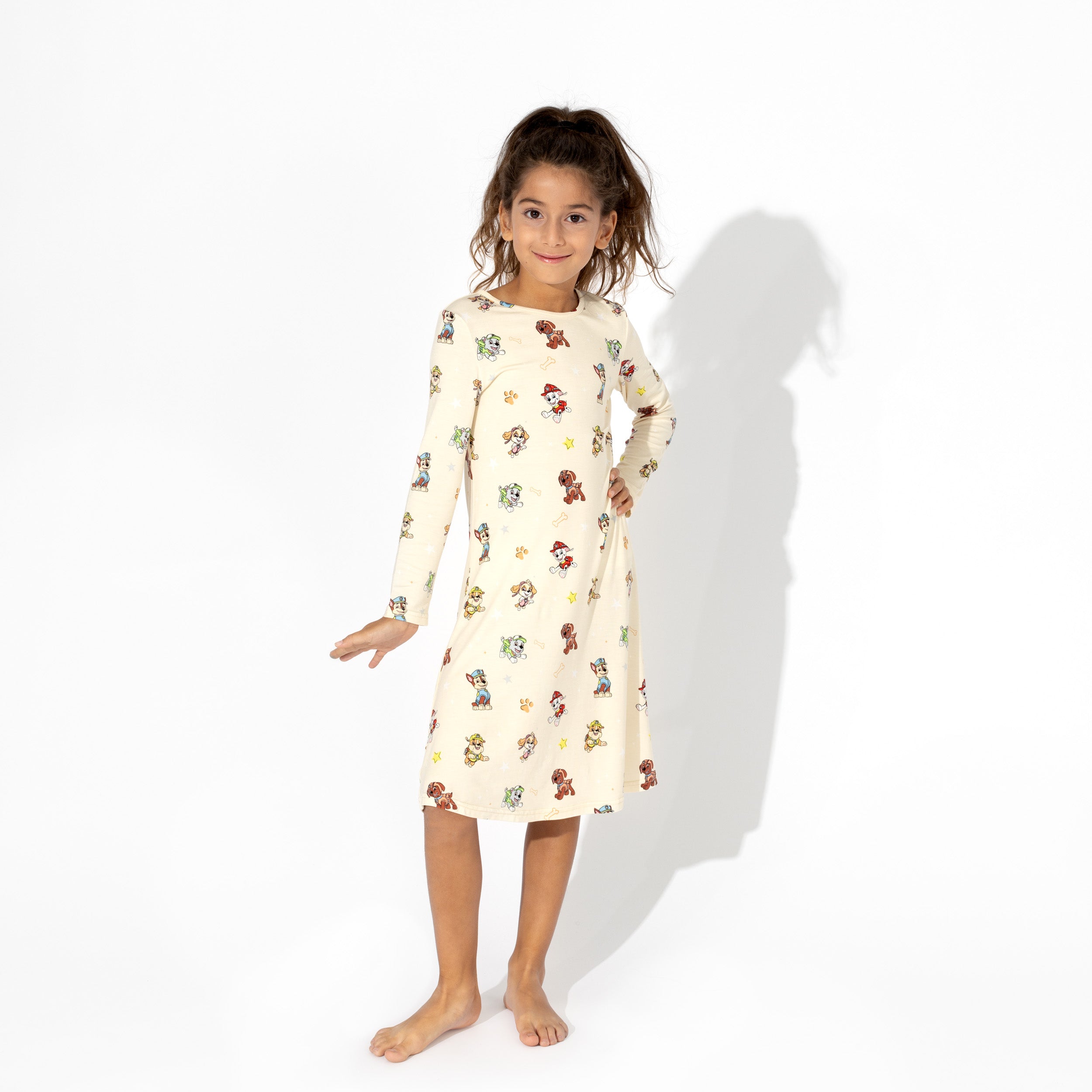 PAW Patrol Adventure: Classic Bamboo Girls' Long Sleeve Dress - Bellabu ...