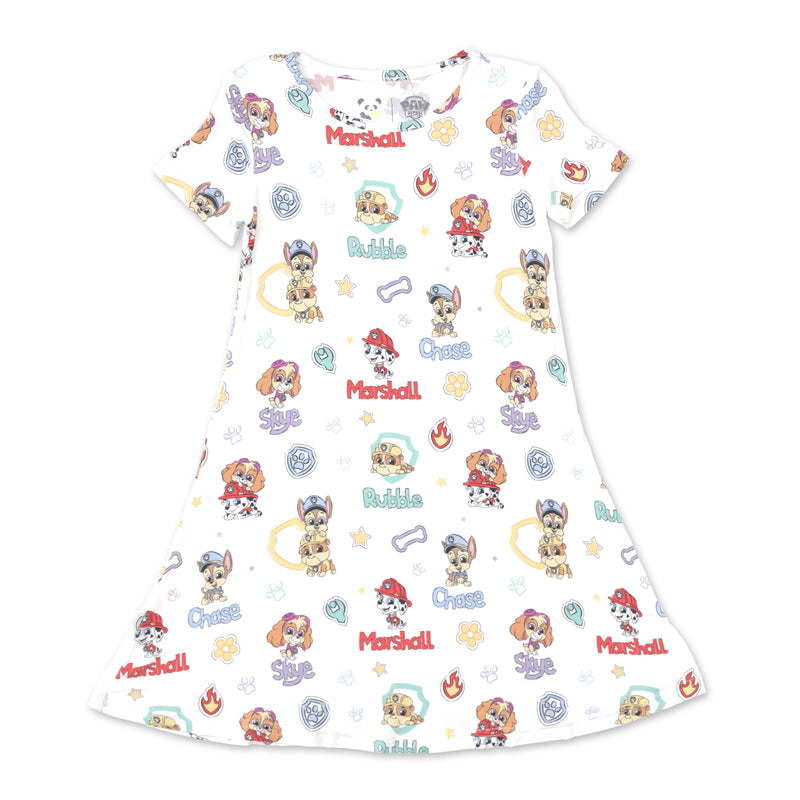 PAW Patrol: Playful Pups Bamboo Girls' Short Sleeve Dress