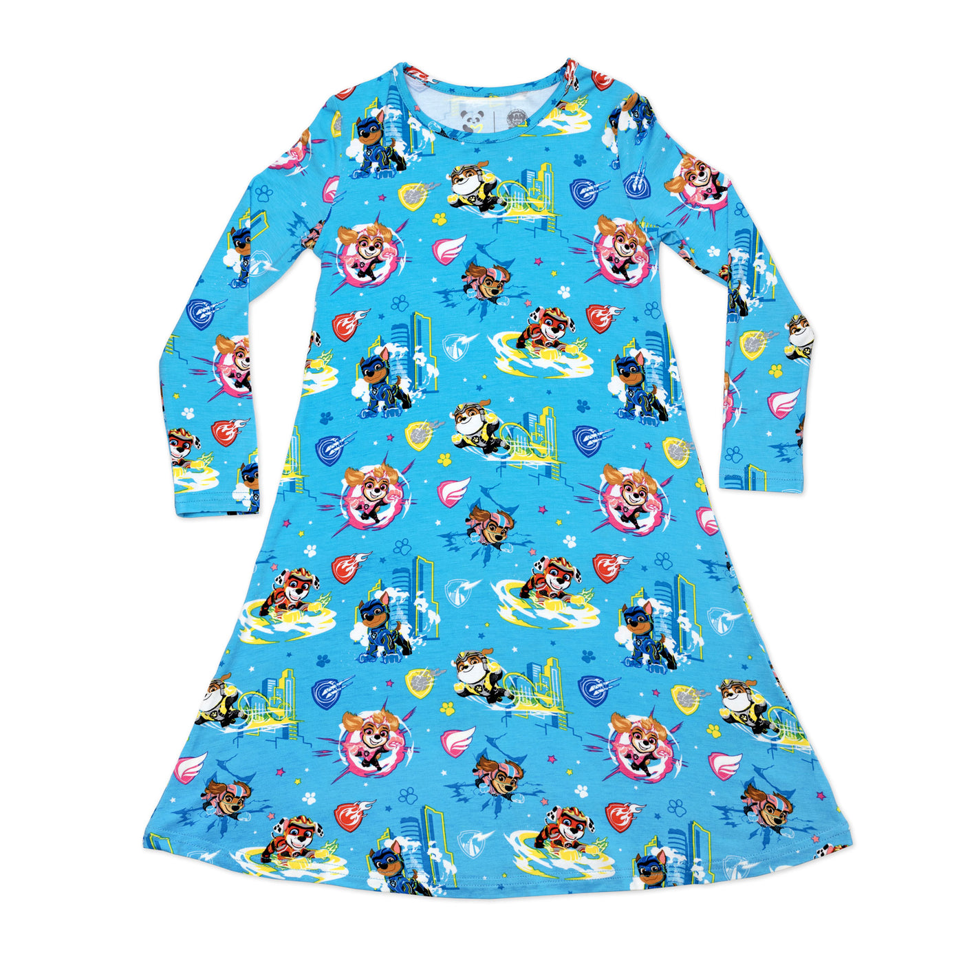 PAW Patrol: The Mighty Movie - Mighty Pups Bamboo Girls' Long Sleeve Dress