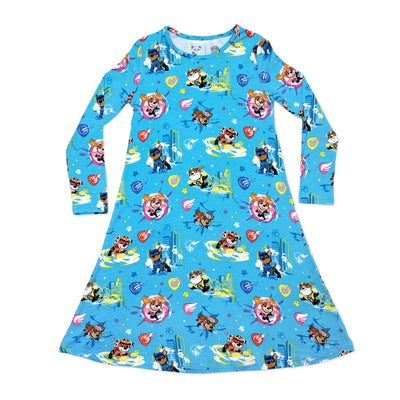 PAW Patrol: The Mighty Movie - Mighty Pups Bamboo Girls' Long Sleeve Dress