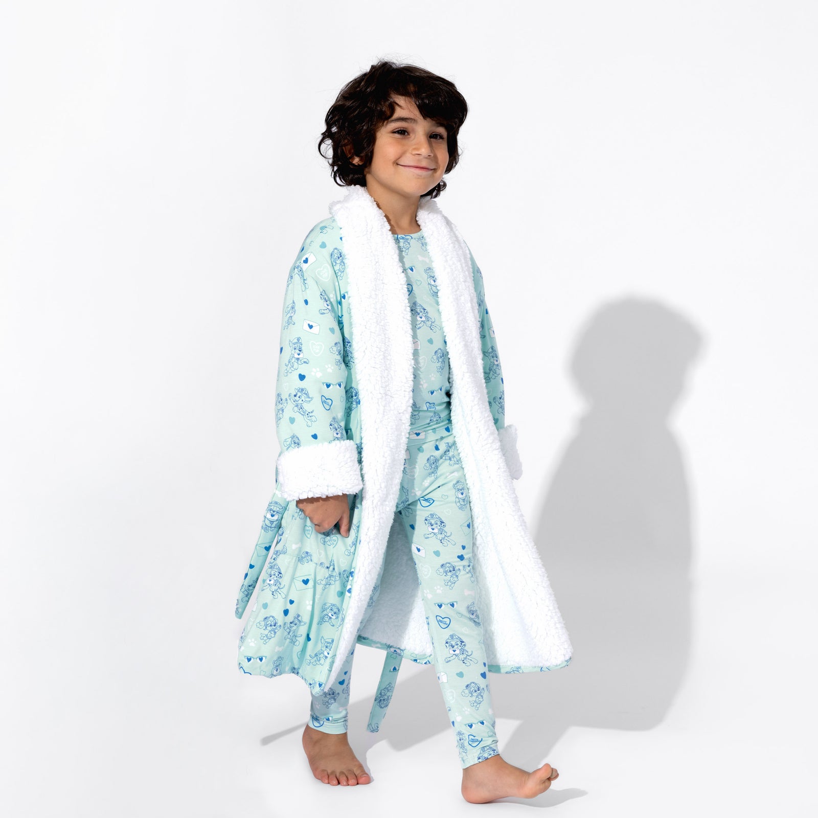 PAW Patrol: Valentine's Blue Kids Bamboo Sherpa Robe