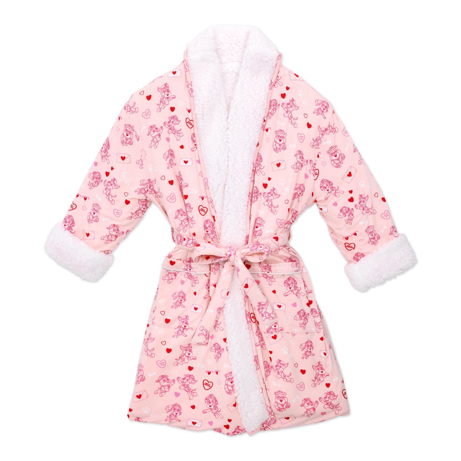 PAW Patrol: Valentine's Pink Kids Bamboo Sherpa Robe