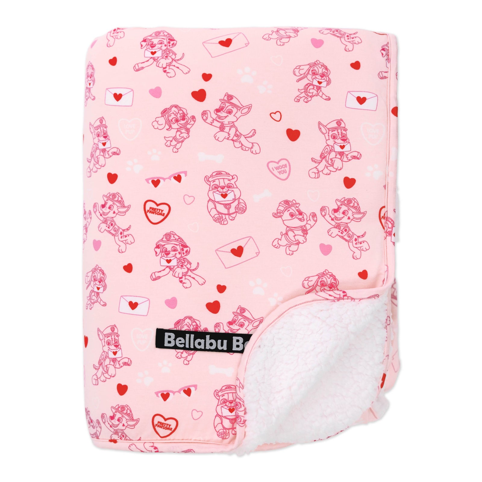 PAW Patrol: Valentine's Pink Reversible Bamboo Sherpa Blanket