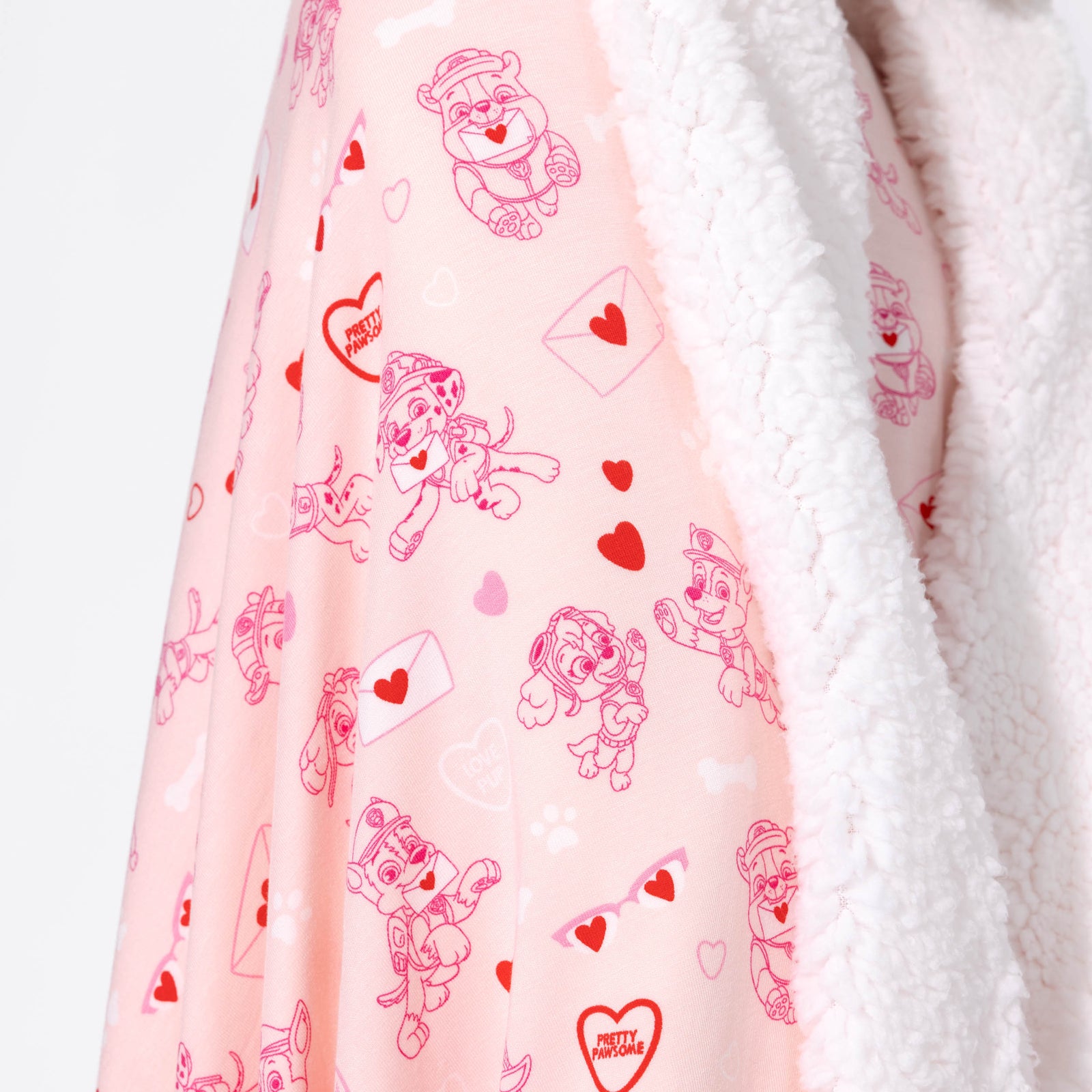 PAW Patrol: Valentine's Pink Reversible Bamboo Sherpa Blanket