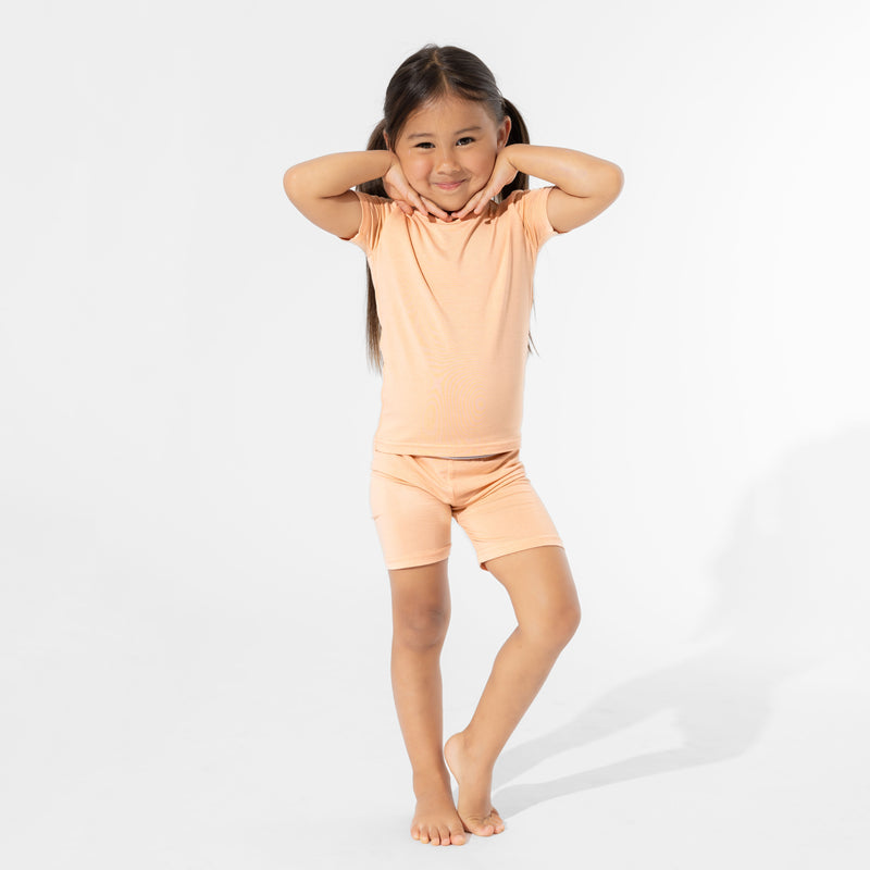 Peach Fuzz Bamboo Kids Pajama Short Set