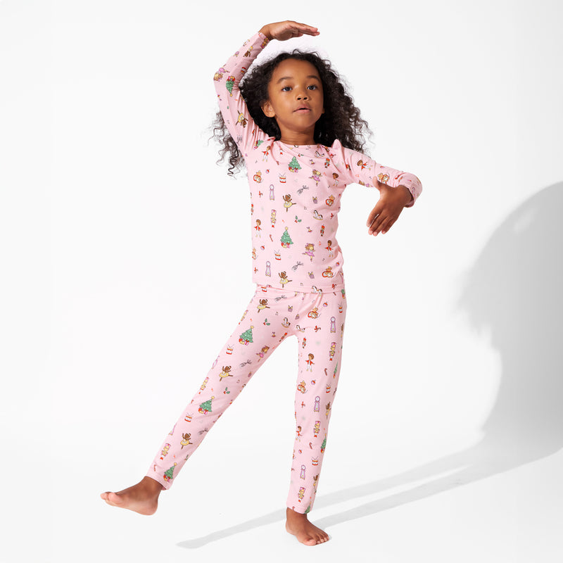 Nutcracker Pink Bamboo Kids Pajamas