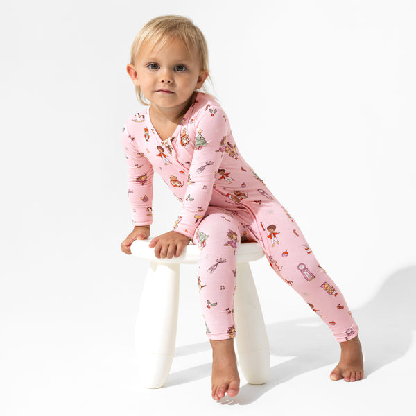 Nutcracker Pink Bamboo Convertible Footie