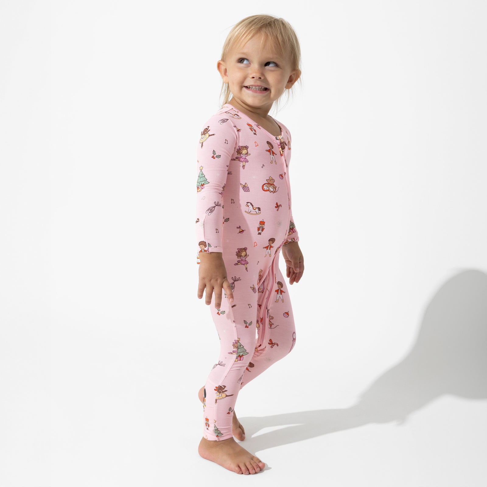 Nutcracker Pink Bamboo Convertible Footie