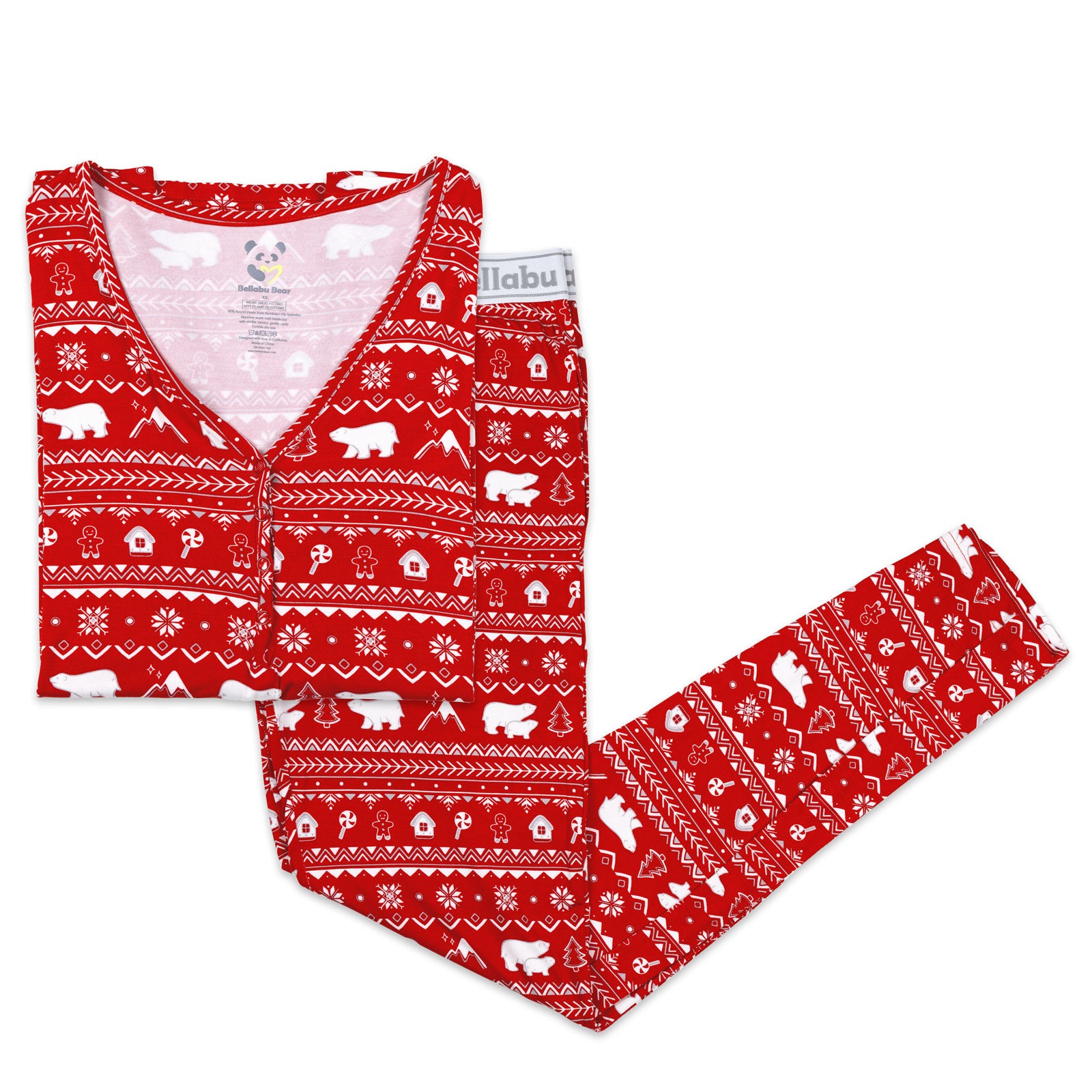 Polar Isle Red Bamboo Women's Pajama Set