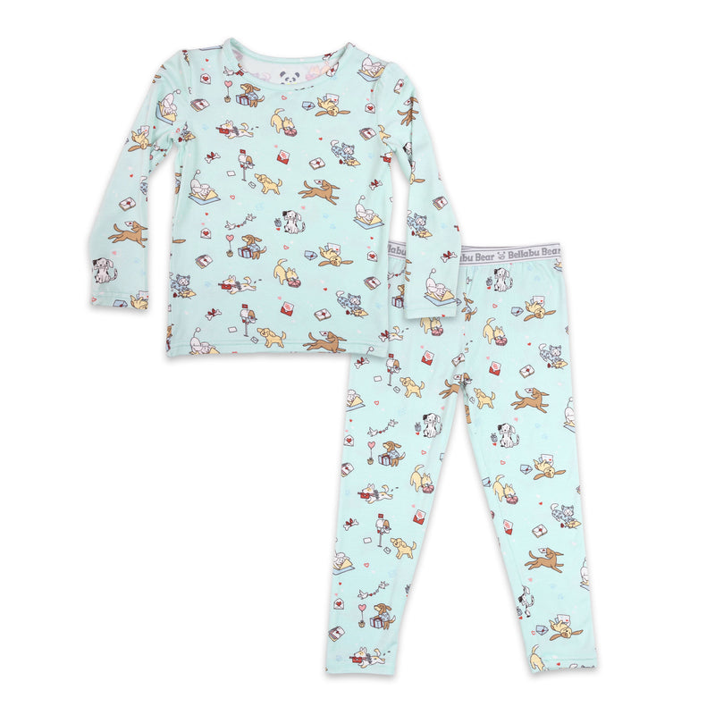 Puppy Love Valentine's Day Dogs Bamboo Kids Pajamas