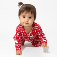 Polar Isle Red Bamboo Convertible Footie