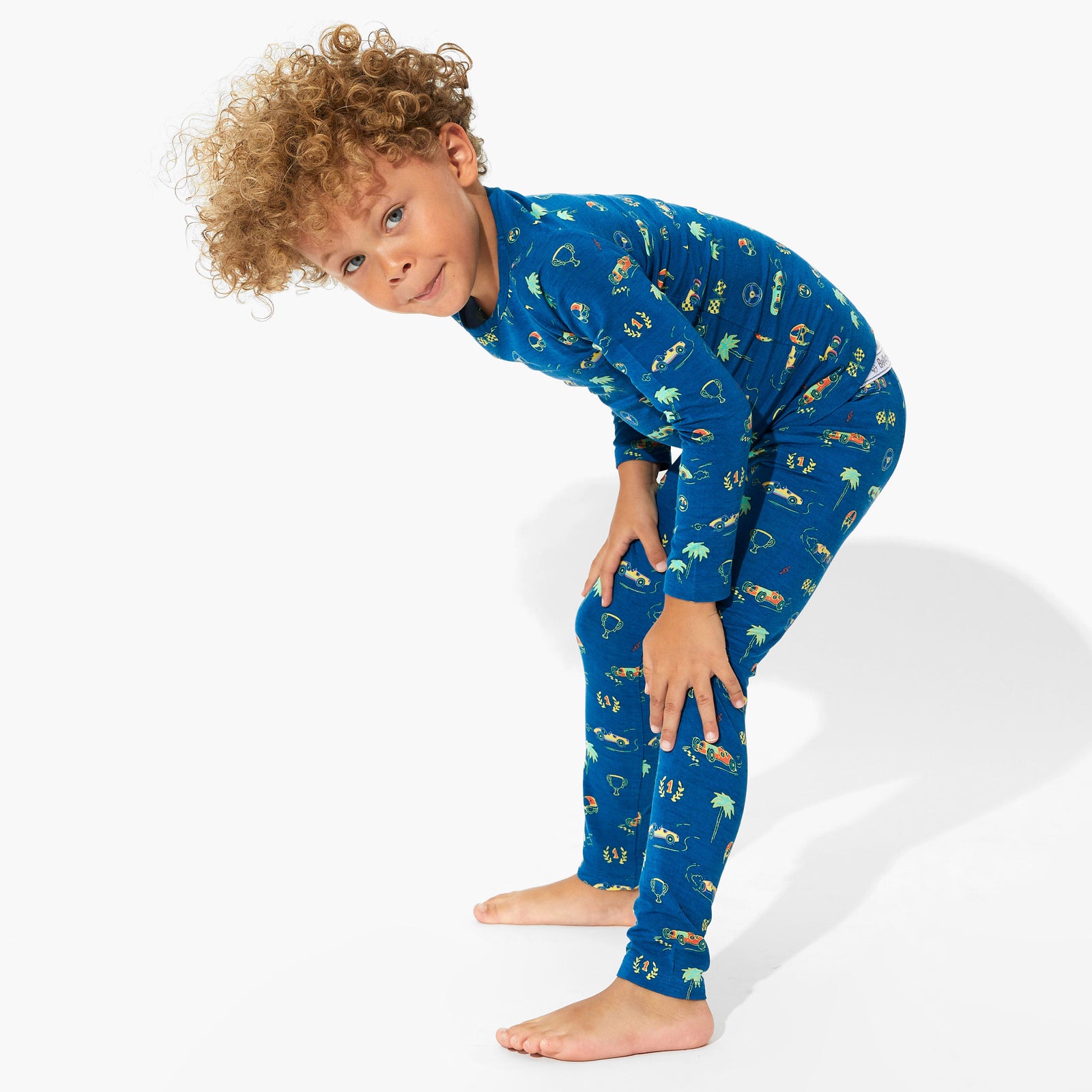 Monaco Blue Bamboo Kids Pajamas