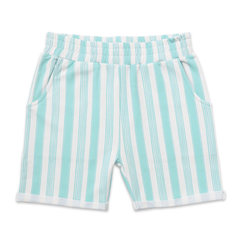 Blue Stripes Bamboo Terry Kids Daywear Shorts