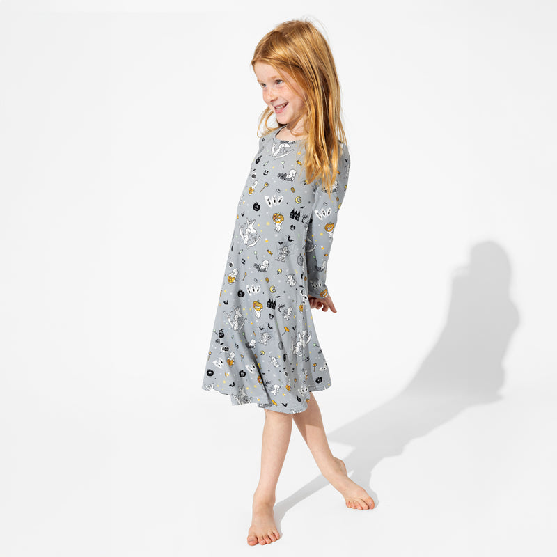 Casper Halloween Bamboo Girls' Long Sleeve Dress