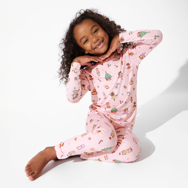 Nutcracker Pink Bamboo Kids Pajamas