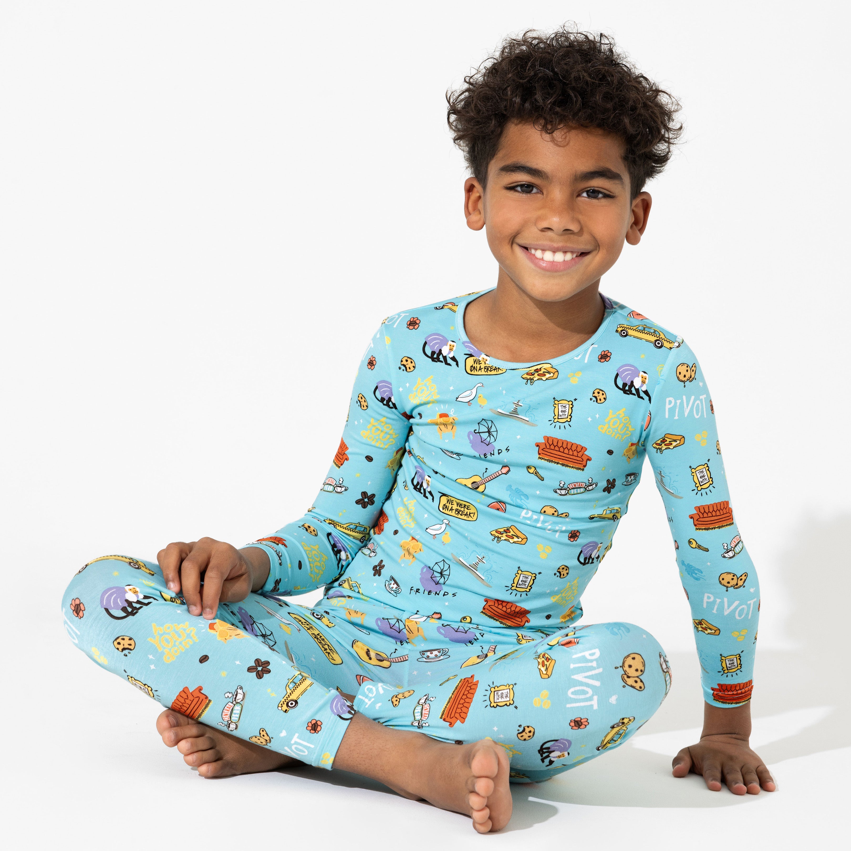 Pyjama Friends Central Perk Pour Filles - Ensemble Manches Courtes Ultra Confortable Avec Logo Pailleté