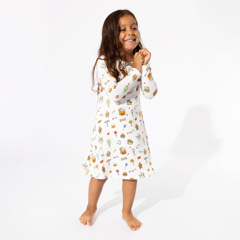 Halloween Treats Bamboo Girls' Long Sleeve Dress