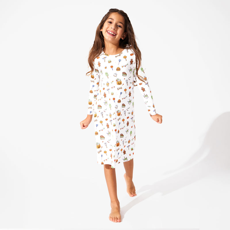 Halloween Treats Bamboo Girls' Long Sleeve Dress