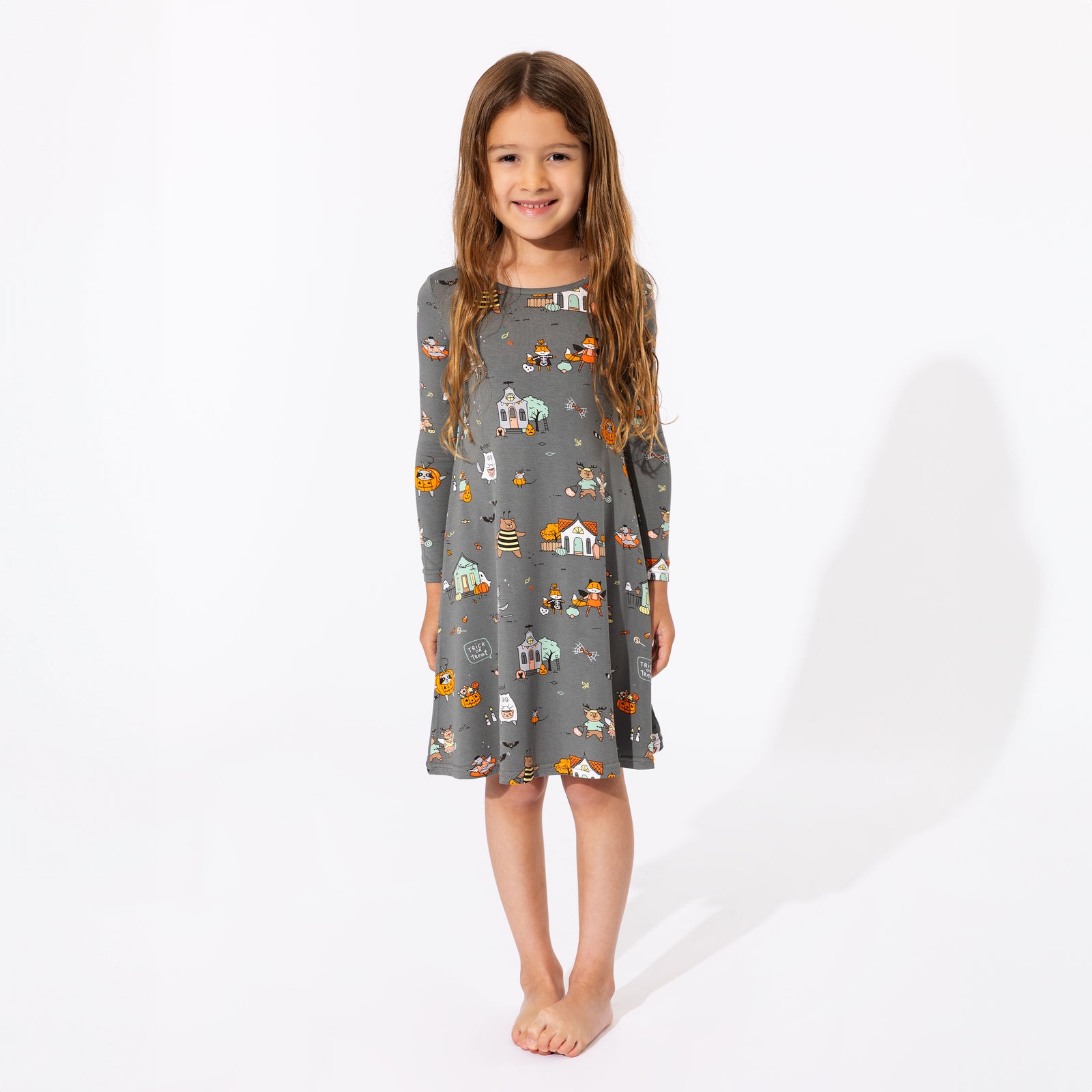 Trick or Treaters Bamboo Girls' Long Sleeve Dress