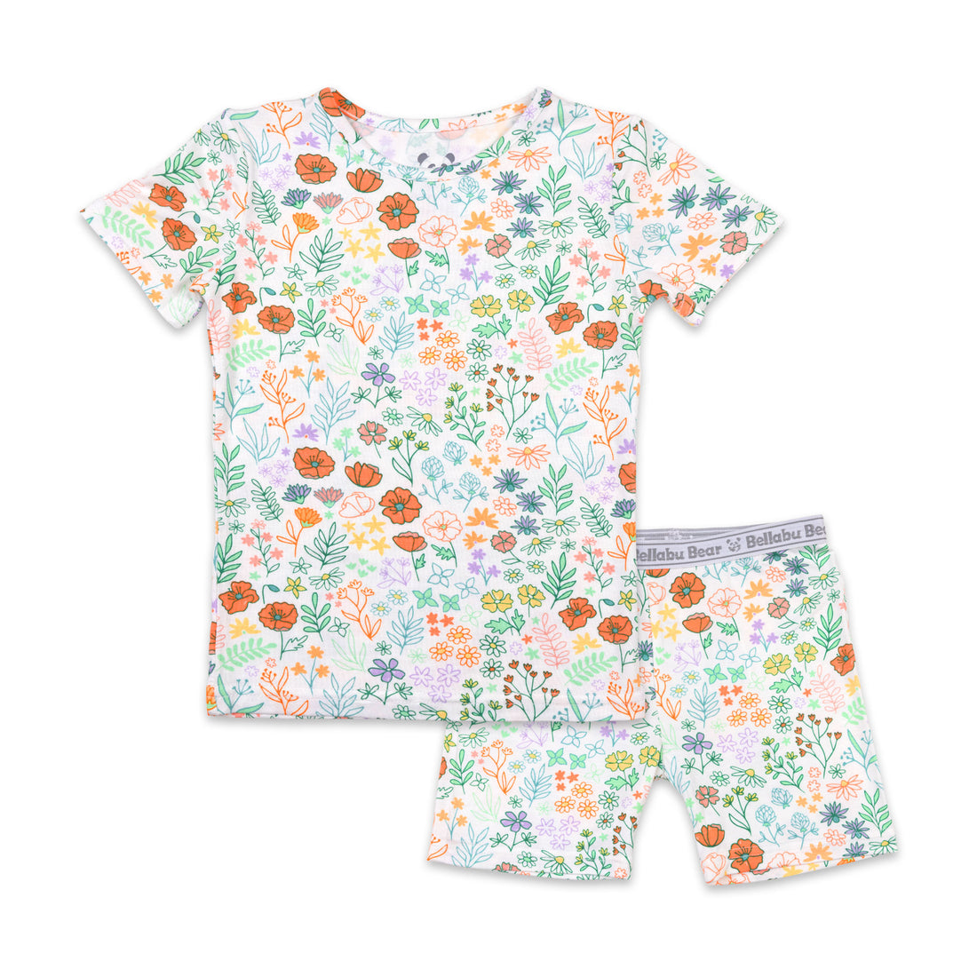 Summer Floral Bamboo Kids Pajama Short Set