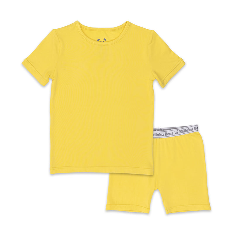 Sunshine Yellow Bamboo Kids Pajama Short Set