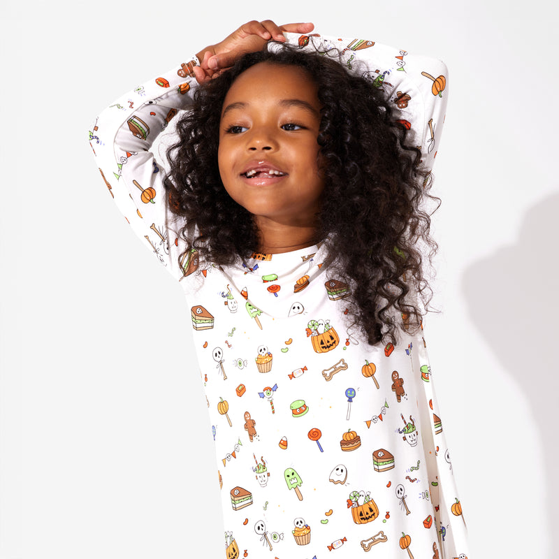 Halloween Treats Bamboo Girls' Long Sleeve Dress