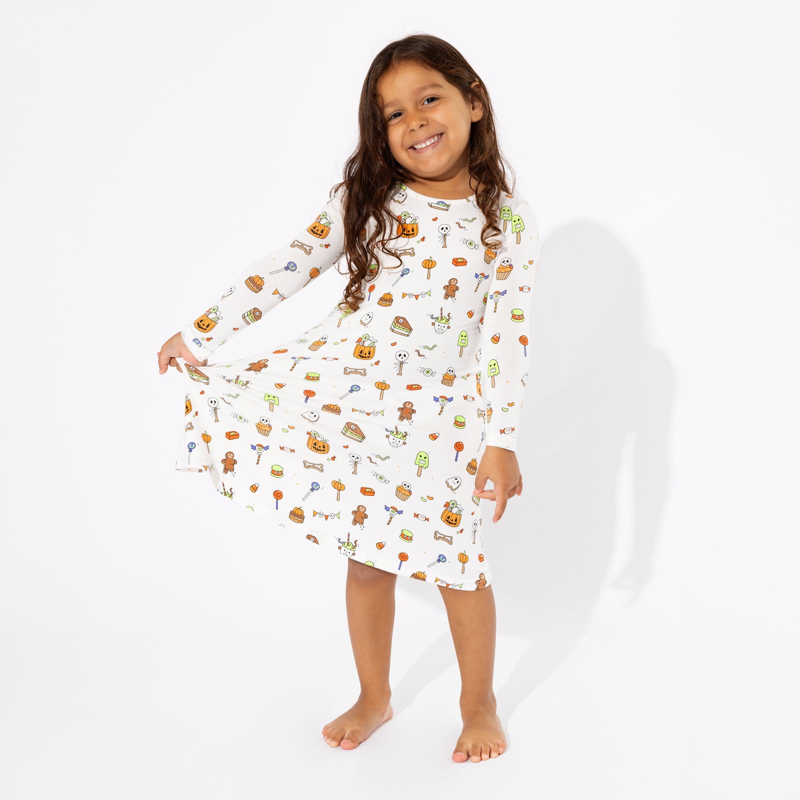 Halloween Treats Bamboo Girls' Long Sleeve Dress