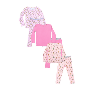 Pink Holiday Wonderland Bundle - Bamboo Kids Pajamas