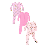 Pink Holiday Wonderland Bundle - Bamboo Convertible Footies