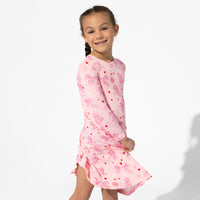 PAW Patrol: Valentine's Pink Bamboo Girls' Long Sleeve Dress