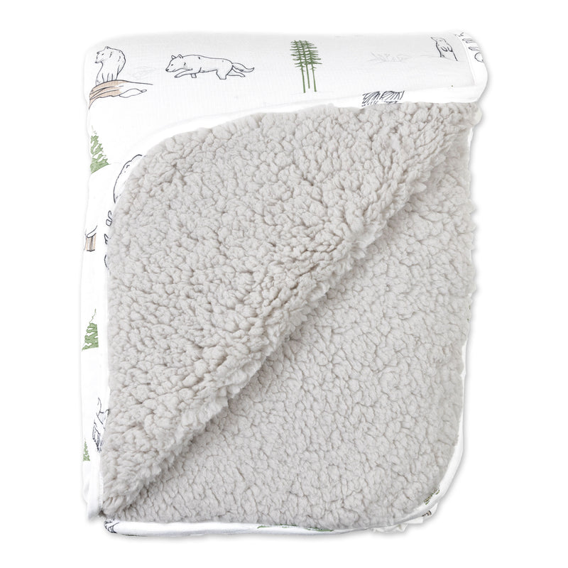 Winter Forest Animals Bamboo Sherpa Blanket