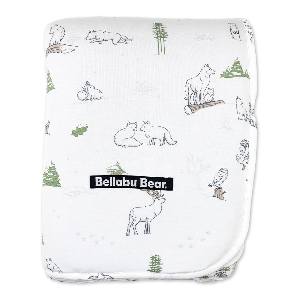 Winter Forest Animals Bamboo Sherpa Blanket