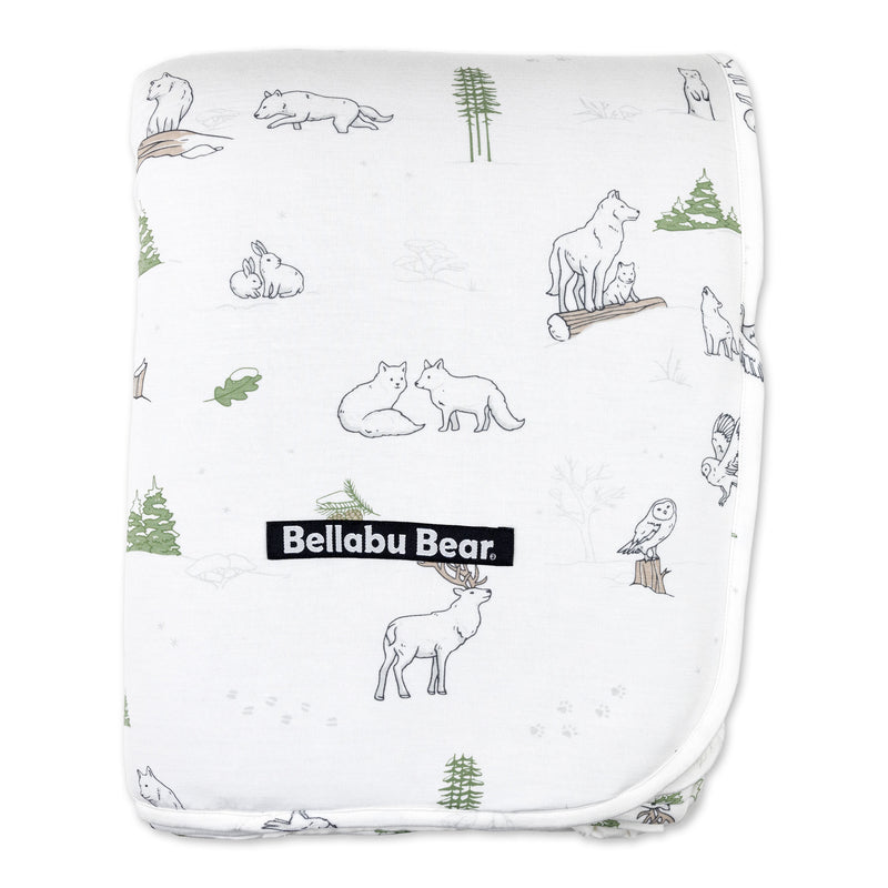 Winter Forest Animals Bamboo Sherpa Blanket