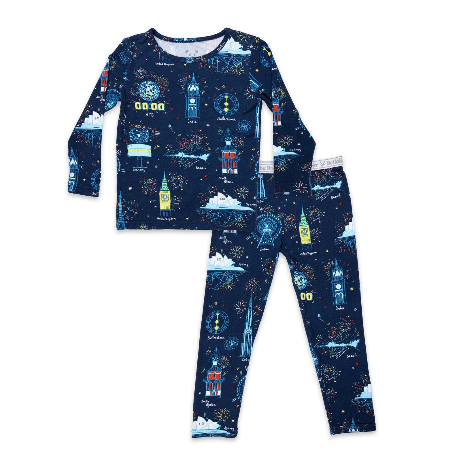 New Year's Worldwide Countdown Bamboo Kids Pajamas