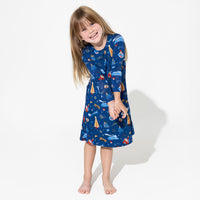 The Polar Express Bamboo Girls' Long Sleeve Dress