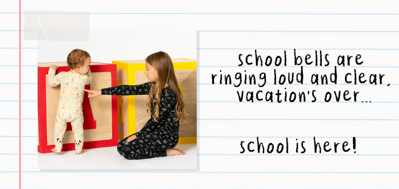 Back to School Pajamas Bamboo Pajamas for Babies, Toddlers, & Kids