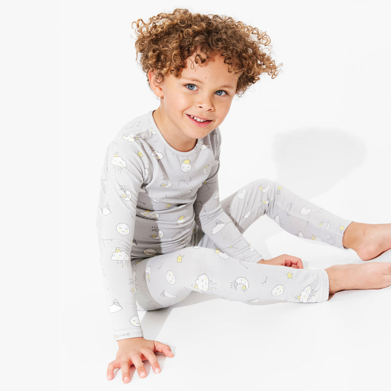 Constellation Grey Bamboo Kids Pajamas