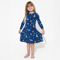 The Polar Express Bamboo Girls' Long Sleeve Dress