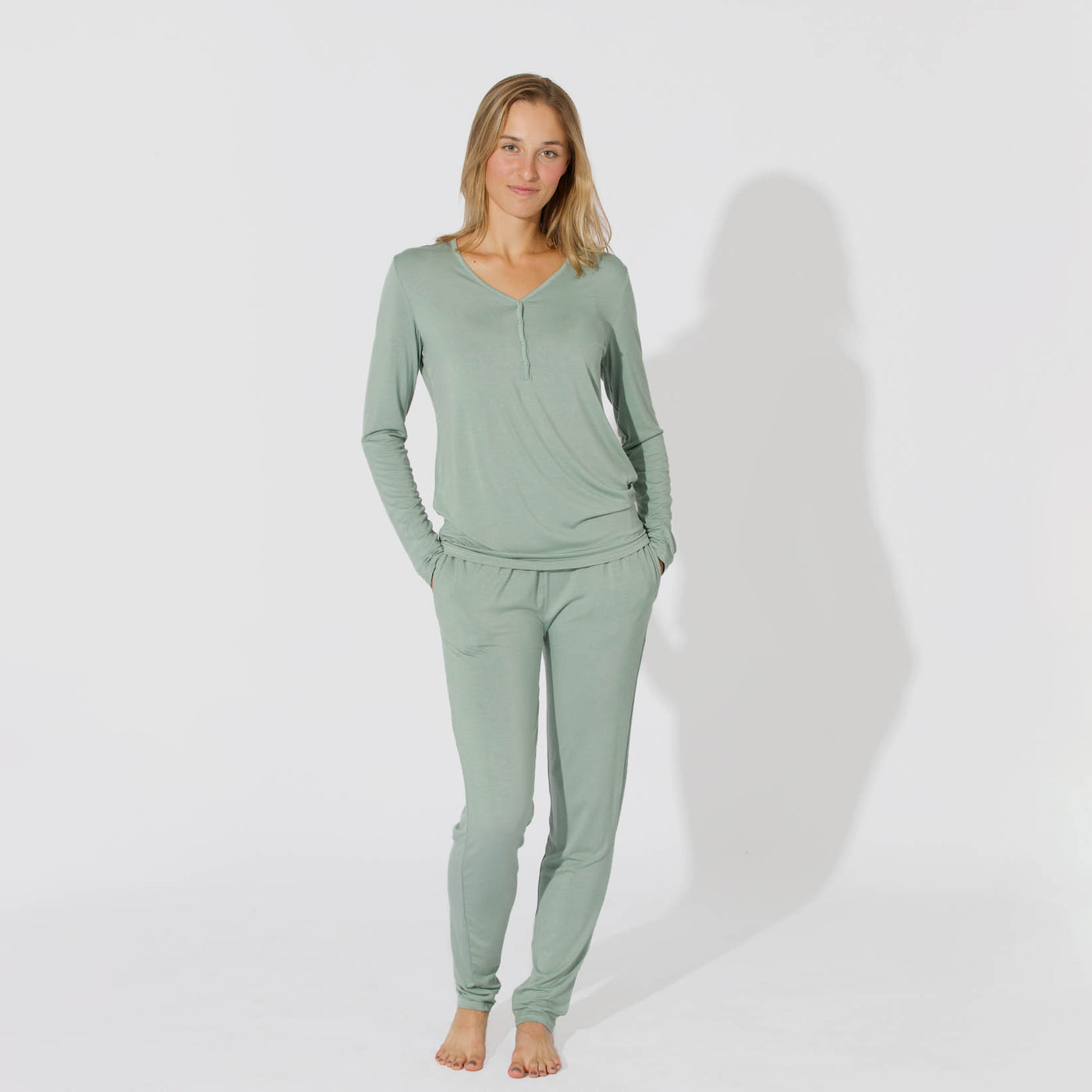 Misty Green Bamboo Women's Pajama Set