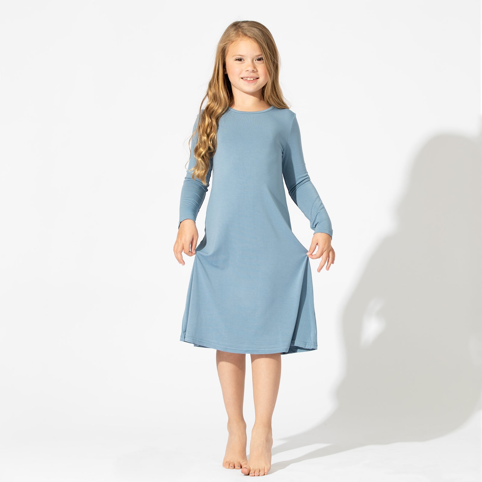 Seaside Serenity: Oasis Teal Bamboo Girl’s Dress for Comfort