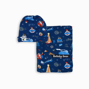 The Polar Express Bamboo Swaddle & Beanie Set