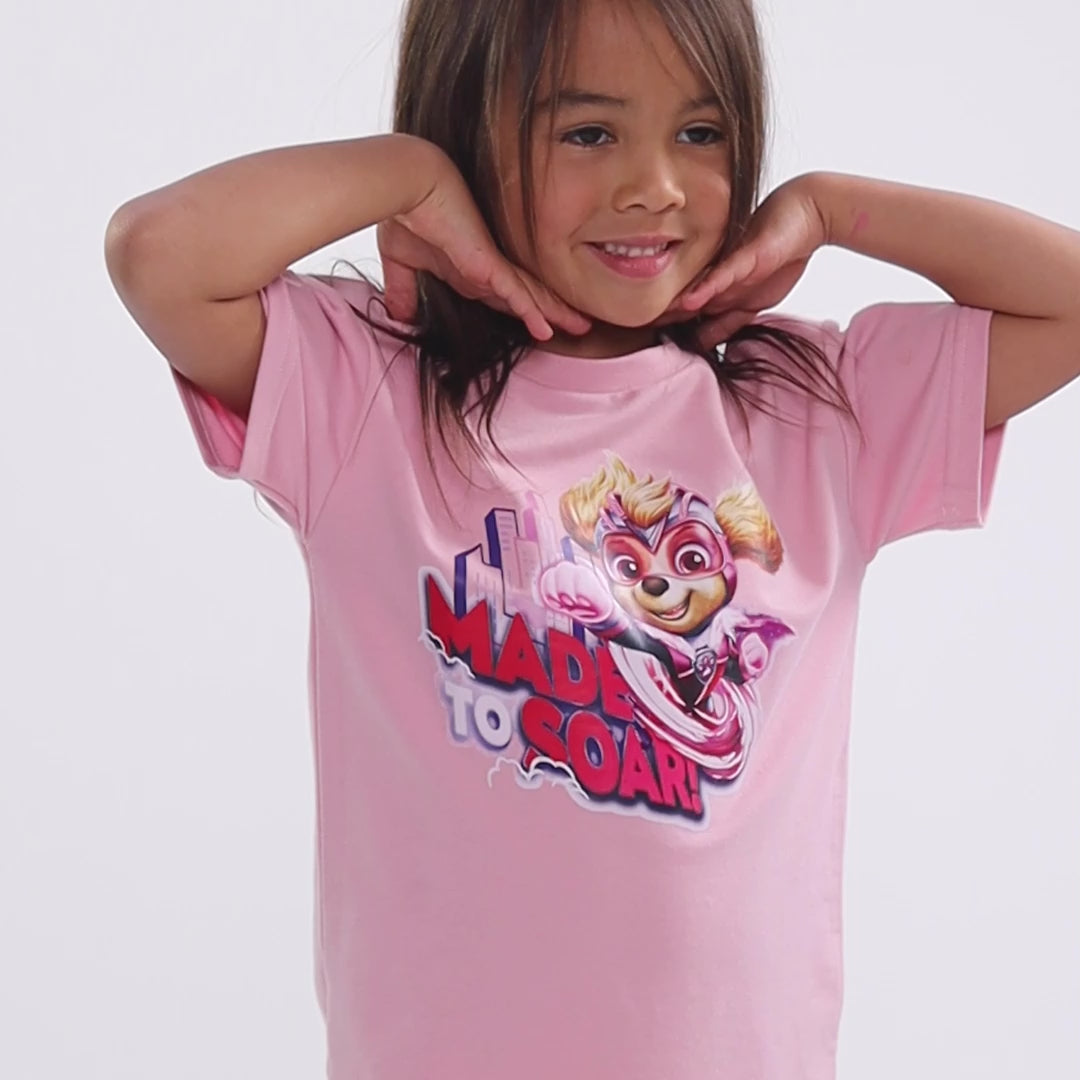 PAW Patrol: The Mighty Movie Skye Dusty Rose Bamboo Terry Kids Oversized T-Shirt